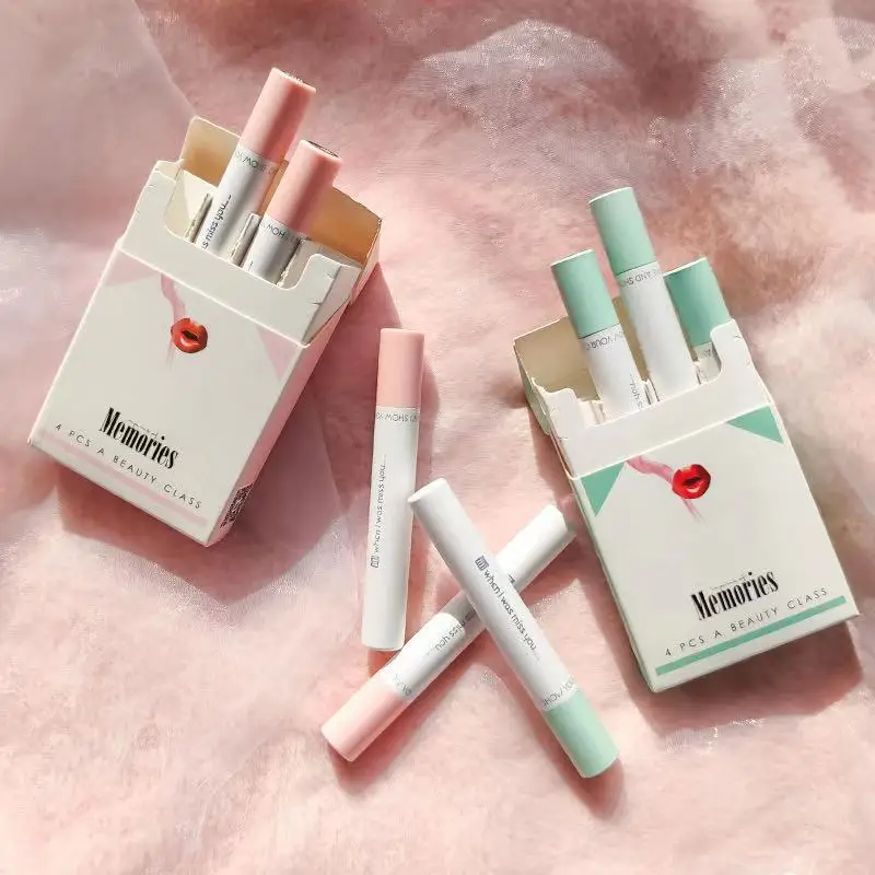 4 pcs Beautiful Lipstick Set Cigarette Lip Makeup Matte Waterproof Long lasting Lip stick Nude Sexy Red Easy to wear Lip Balm