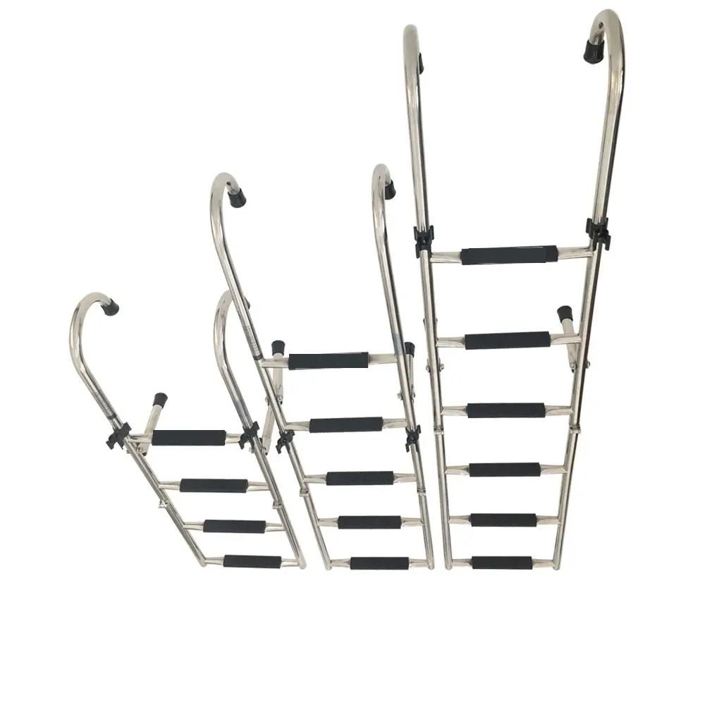 1.65m Stainless steel 304 folding launch ladder hook hanging ladder handrail ladder boarding ladder ship marine accessories
