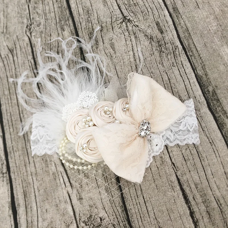 Dupioni Silk Flower Girl Headband Kids Hair Accessories Photo Prop