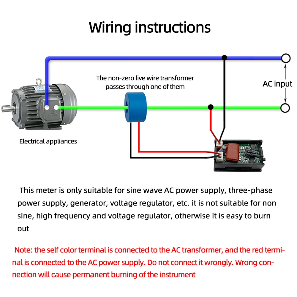 AC50-600V 220V Digitale Voltmeter Amperemeter Dual Display Spannung Strom Meter Detector Meter Amperímetro LED Elektrische Instrument