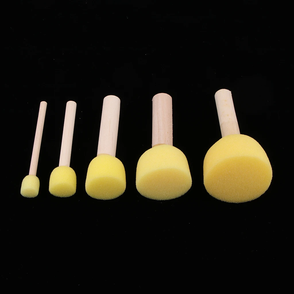 5 Pieces Sponge Stippler Dabber Paint Brushes Foam Brush for Stencils Creating Texture Craft Art Kids Painting Tools