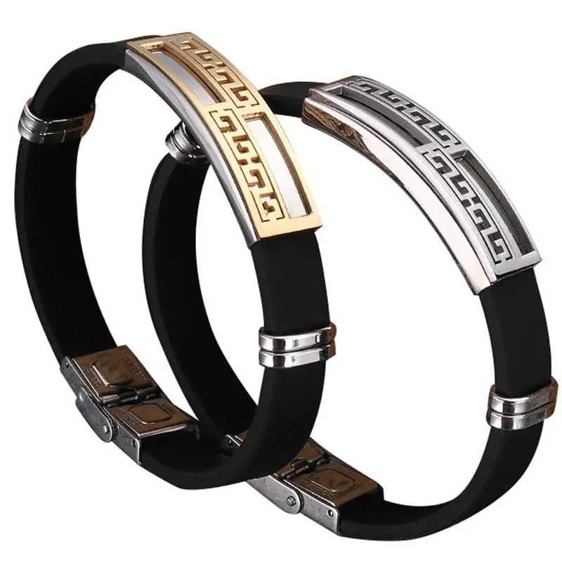 2PCS Fashion Bracelet Delicate Titanium Steel  Decorative Wrist Bracelet Simple Bracelet For Men Jewelry