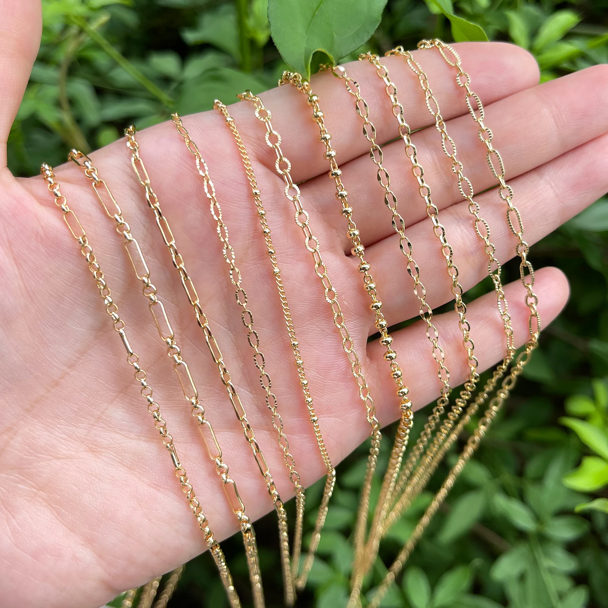 GUFEATHER C227,diy chain,18k gold plated,copper,pass REACH,nickel free,diy bracelet necklace,jewelry making finding,3m/lot