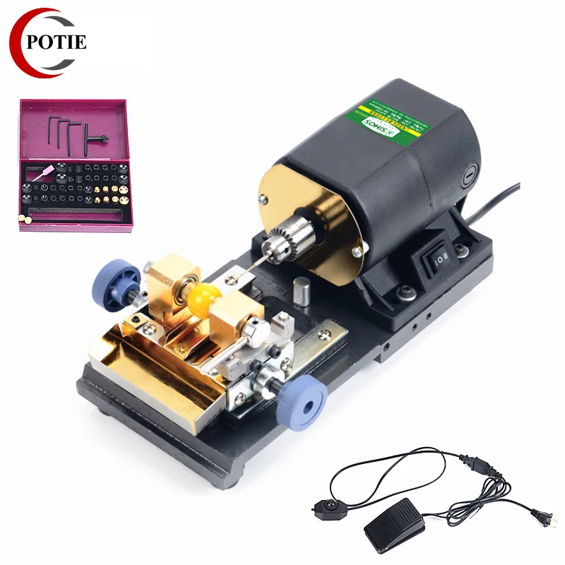 220V 1850W Household Electric Pearl Punch Machine Chuck 0.3-10mm Jade Beads Hole Punch Drilling Machine