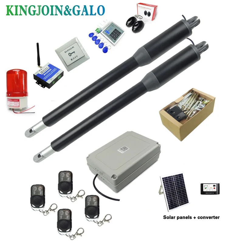 

200kg-300kg swing gate linear actuator motors Kit with push button photocell alarm lamp(GSM module keypad optional)