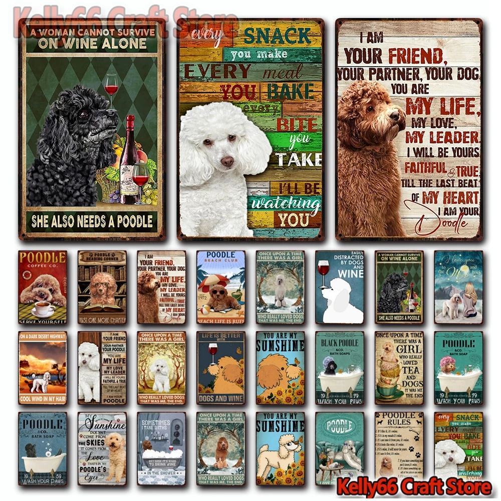 [Kelly66] Poedel Thema Hondenbadzeep Mijn Zonneschijn Vriend Tin Metalen Bord Home Pub Bar Decor Schilderij 20*30 Cm Maat Dy207