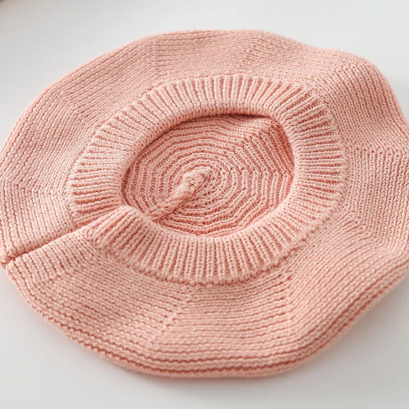 MILANCEL New Baby Knitting Berets Cotton Kids Cap Solid Newbron Korean Girls Hat