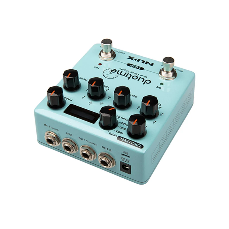 NUX Duotime Stereo Delay Pedal Guitar Effect Analog Tape Echo Digital Modulation Verb Dual Delay Effects for Guitar Accessories