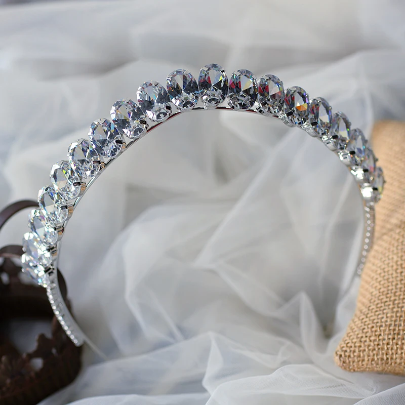 Sparkling Clear Crystal Brides Headbands Crystal Tiara Headpieces Wedding Hair Accessory