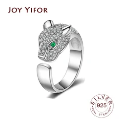 Genuine 925 Sterling Silver Rings for Women zircon animal line vantage Minimalist Thin Circle Gem Rings fine Jewelry