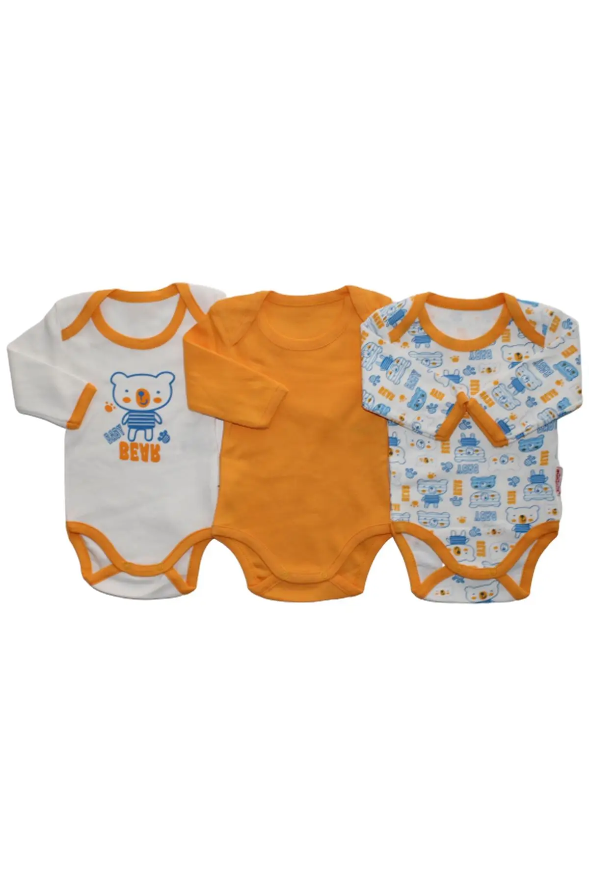 Baby Bear Bear Printed 3'lü The Zibin Set-yellow