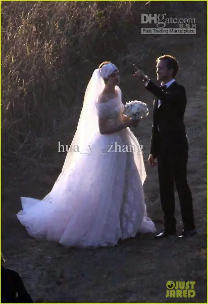 Cordones 2022 Elegant Anne Hathaway Mariage Robe Strapless คอลูกไม้ Tulle ความยาวเจ้าสาว Bespoke ชุดแต่งงาน