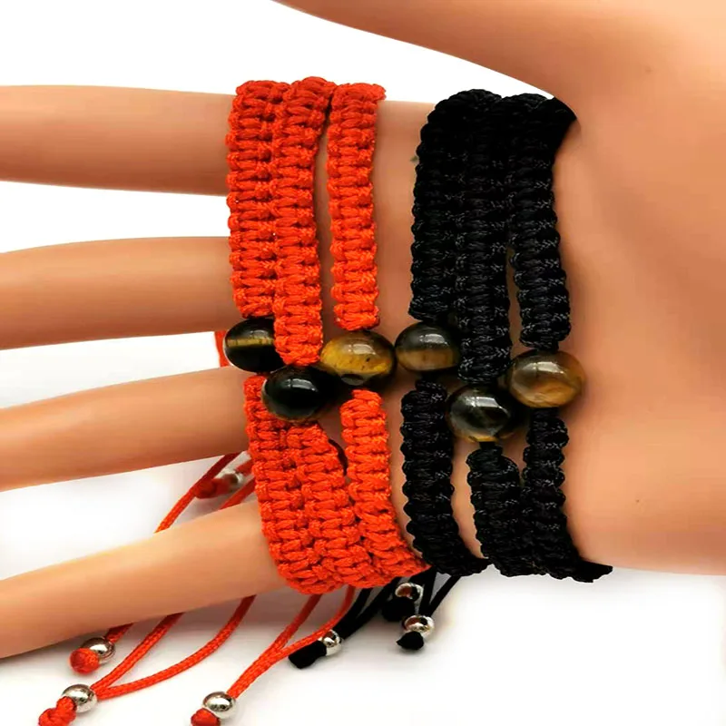 

12Pieces 8mm Tiger Eyes Stone Woven Bracelet Has The Function Of Exorcism Protection Men And Women Can Given As A Gift