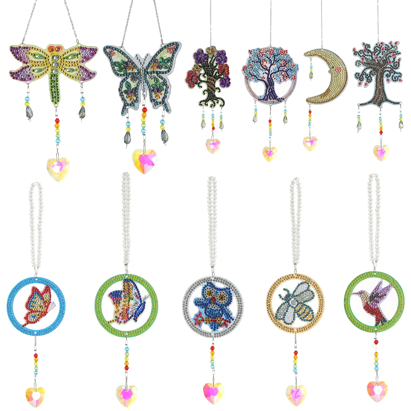 Diamond Art Painting Wind Chime Hanging Car Pendant Diamond Embroidery Kit Cross Stitch DIY Home Paint By Number Kits