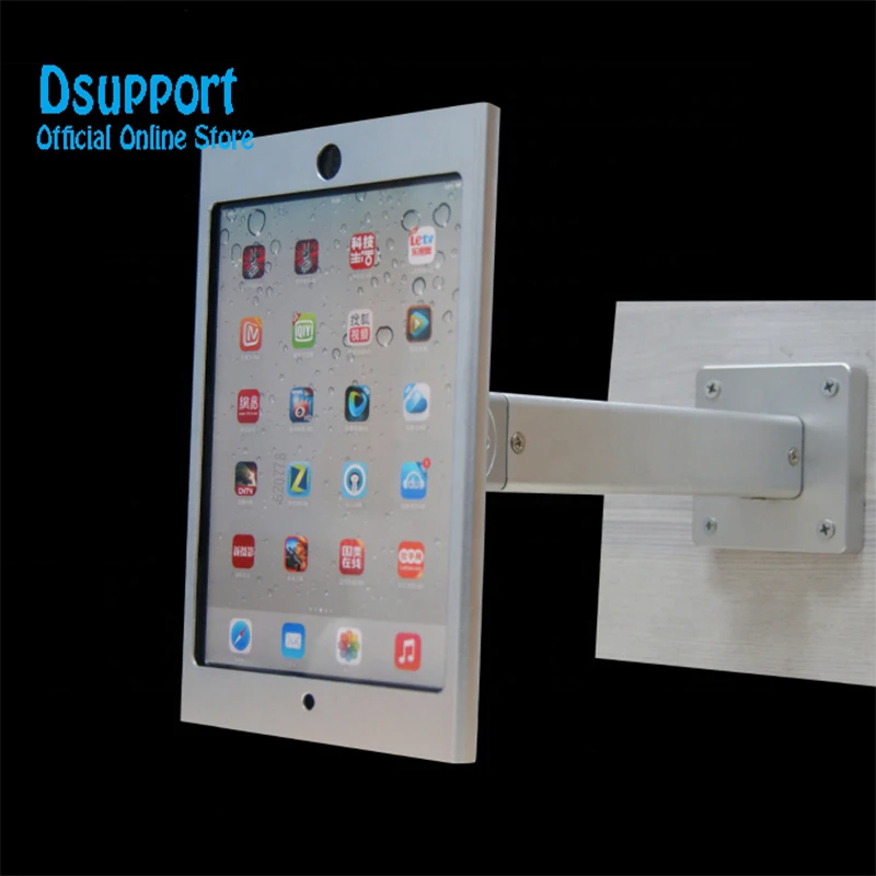 Suporte de parede para ipad mini 12345, braço de metal bloqueado para segurança e proteção de tablet