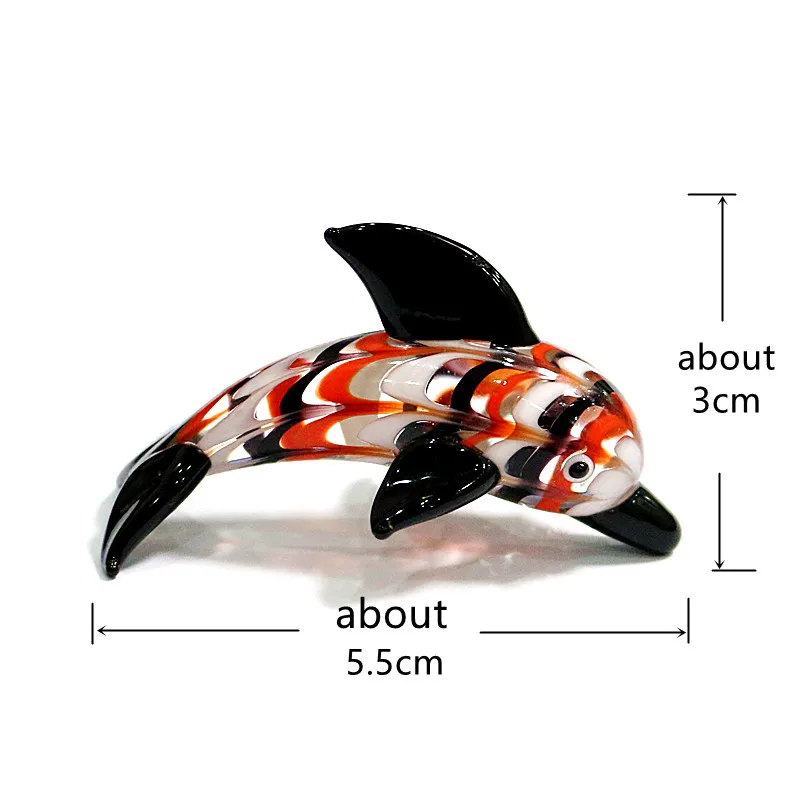 Murano Glass Dolphin Mini Figurine Cute Sea Animal Small Statue Ornament Home Table Aquarium Fish Tank Decor Holiday Party Gifts