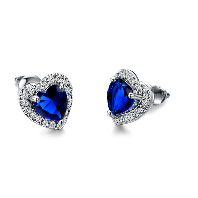 Huitan Fashion Simple Heart Design Kolczyki damskie Dostępne w 7 kolorach Odpowiednie na każdą okazję Kolczyki na wesele i codzienne noszenie — zdjęcie 5