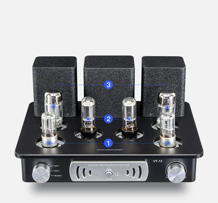 NEWest Accusound Single-ended Class A VT-12 Bluetooth 5.0 Tube Amplifier HIFI Fever Grade High Power Tube Amplifier 12W+12W