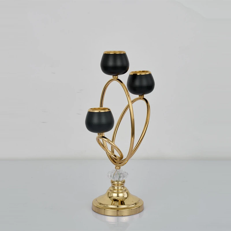 3-Arms Candle Holders Metal Candelabras Candlesticks Wedding Table Centerpieces Delicate Candle Holder For Christmas Home Decor