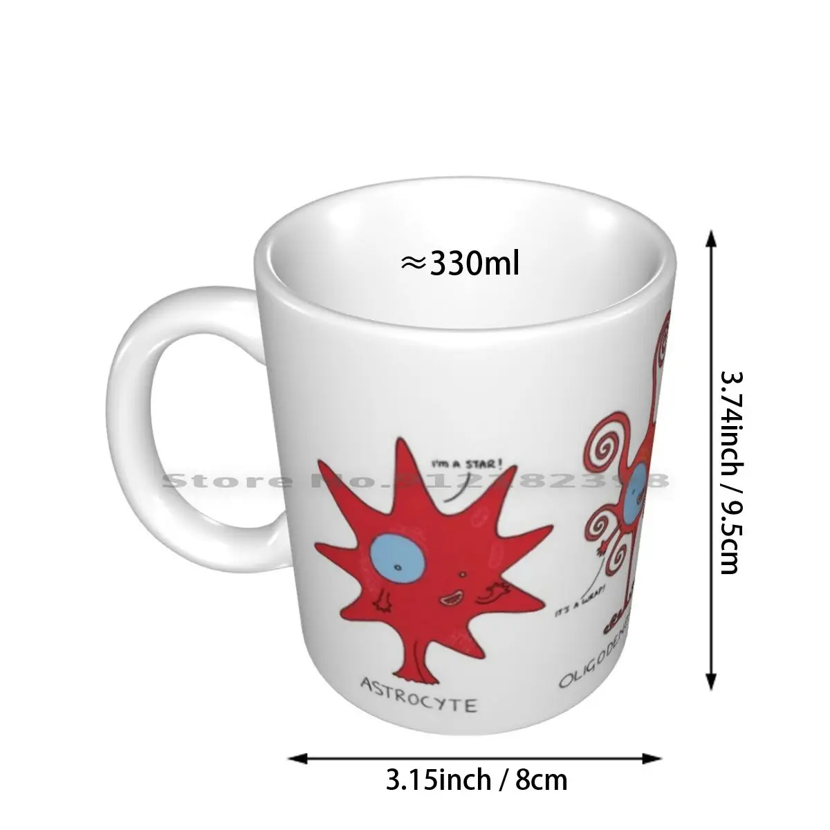 Meet Your Brain Cells!-Wide Ceramic Mugs Coffee Cups Milk Tea Mug Cells Cell Biology Bioscience Brain Cell Brain Neuron Neurone