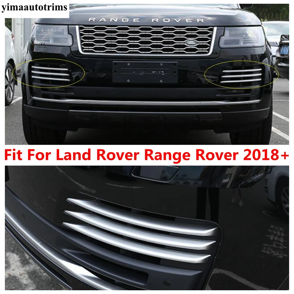 

Front Bumper Fog Light Lamp Eyebrow Eyelid Strip Cover Trim For Land Rover Range Rover 2018-2021 ABS Chrome Accessories Exterior