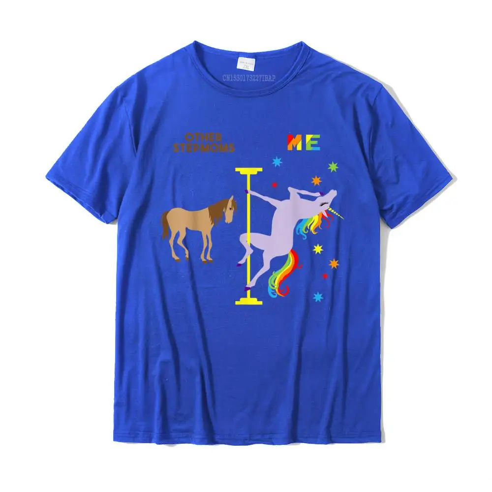 Unicorn Stepmom Shirt Funny Rainbow Gifts For Step Moms Tee T-Shirt Printed On Cotton Men Tops & Tees Leisure Wholesale T Shirt