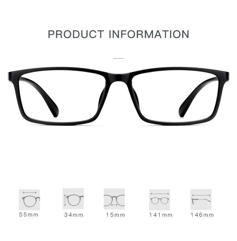Männer Brille Rahmen Ultraleicht Retro Myopie Platz Mode TR90 Anti-Blau Licht Optische Brillen Rahmen Frauen D114 – Detail 3