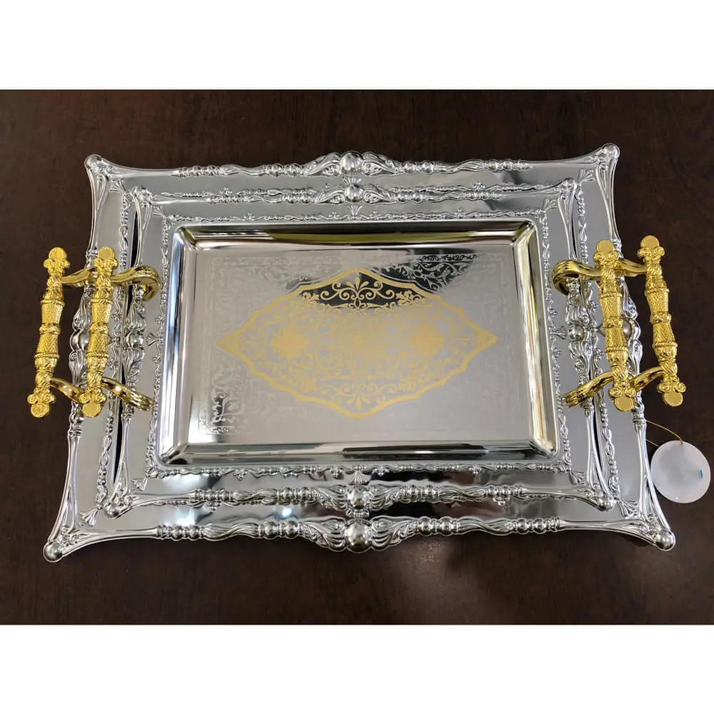 

DOLBOVI Duo Silvery tray service Set lkm545 tray поднос plateau de service