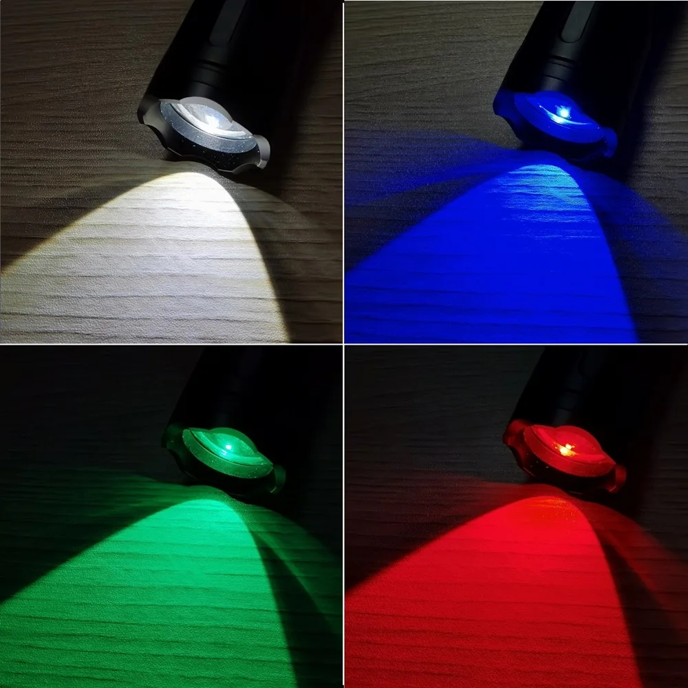 Imagem -05 - Zoomable Usb Charging Selfie Torch 4in Luz Branco Vermelho Verde Azul Lanterna Led Pesca Acampamento Caça Fotografia Sv96