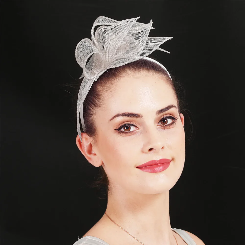 White Fancy Fashion Bridal Headwear Wedding Hair Band Fascinators Accessories Cocktail Ladies Headdress For Bridal Mariage Hat