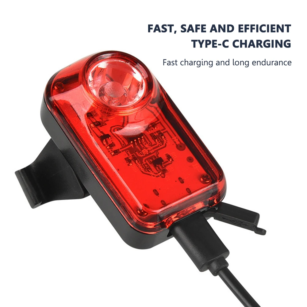 Bike Tail Light Type-C USB Rechargeable Portable Bicycle Night Ridding Safety Warning Red Rear Lamp Cycling Accessories