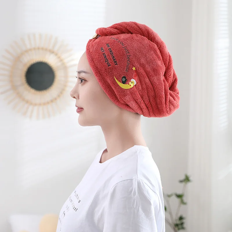 1 Pcs Microfiber Hair Turban Shower Cap Quickly Dry Hair Shower Hat Wrapped Towel Bathing Cap Bathroom Accessories