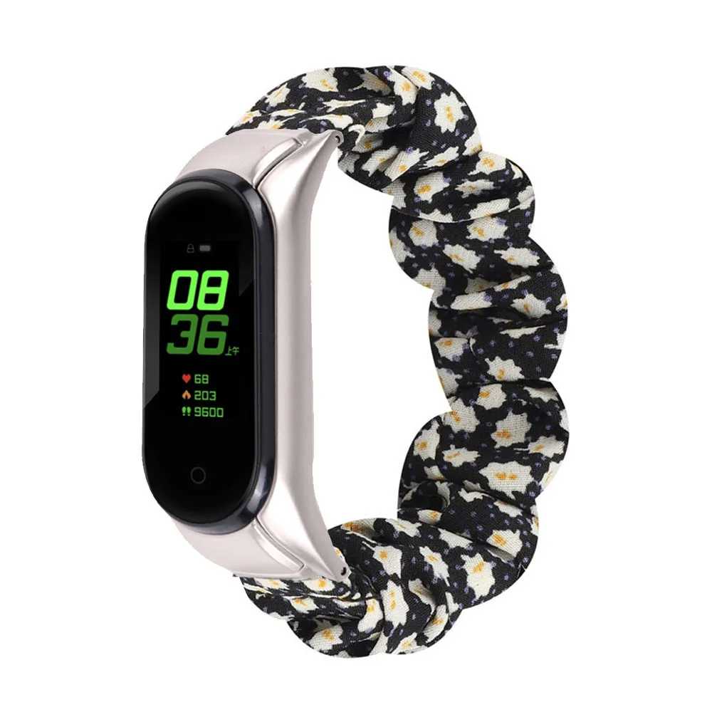 Scrunchies Elastic Strap for Xiaomi Mi band 6 5 4 replaceable Bracelet Mi Band 5 correa Wristband Breathable straps for miband 6