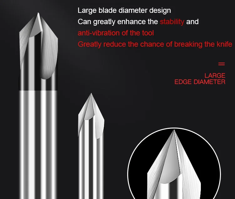 Fresa de biselado de carburo, herramientas de grabado de máquina CNC, 50, 70, 80, 100, 110, 130, 140, 150 grados