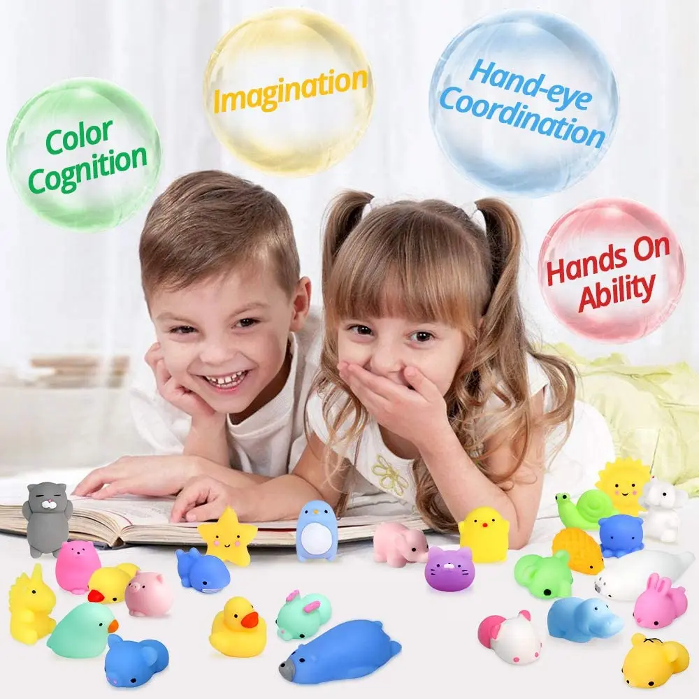 10Pcs/set Mochi Squishy Toys Mini Squishies Kawaii Animal Squishys Party Easter Gifts for Kids Stress Relief Toy