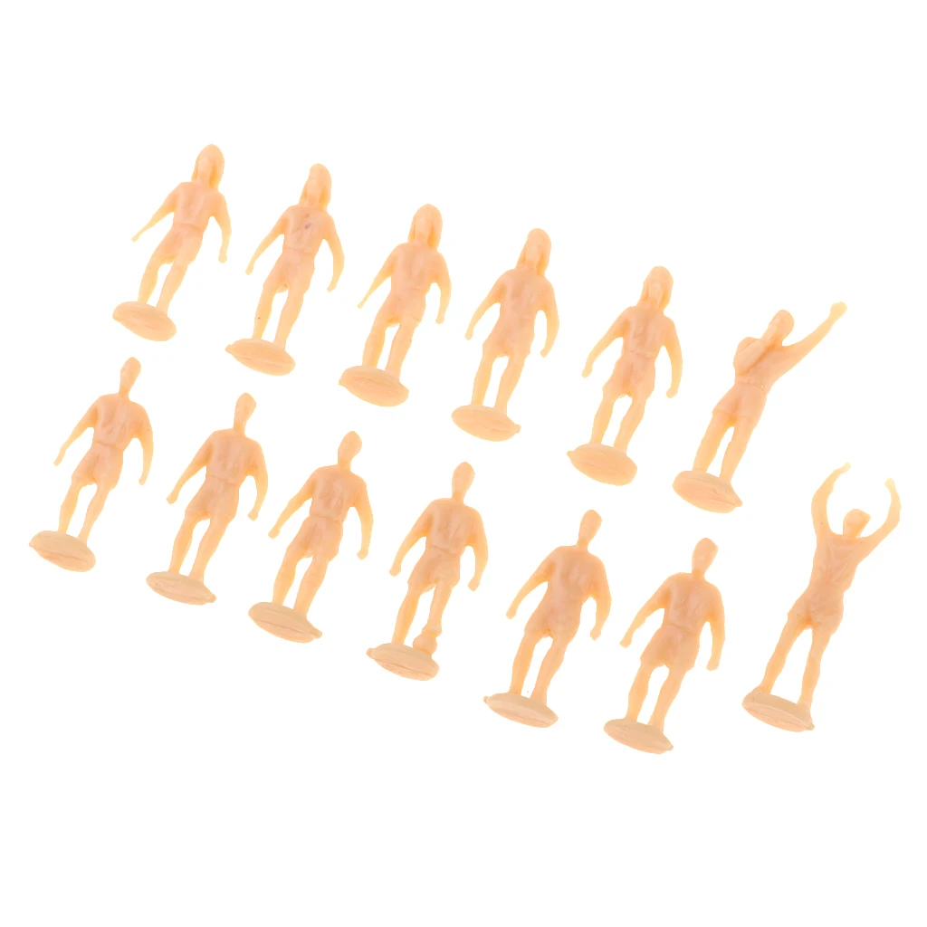 12Pcs 1/87 Scale Miniature Soccer Football Player Figure People Figurine HO OO Layout Scenery