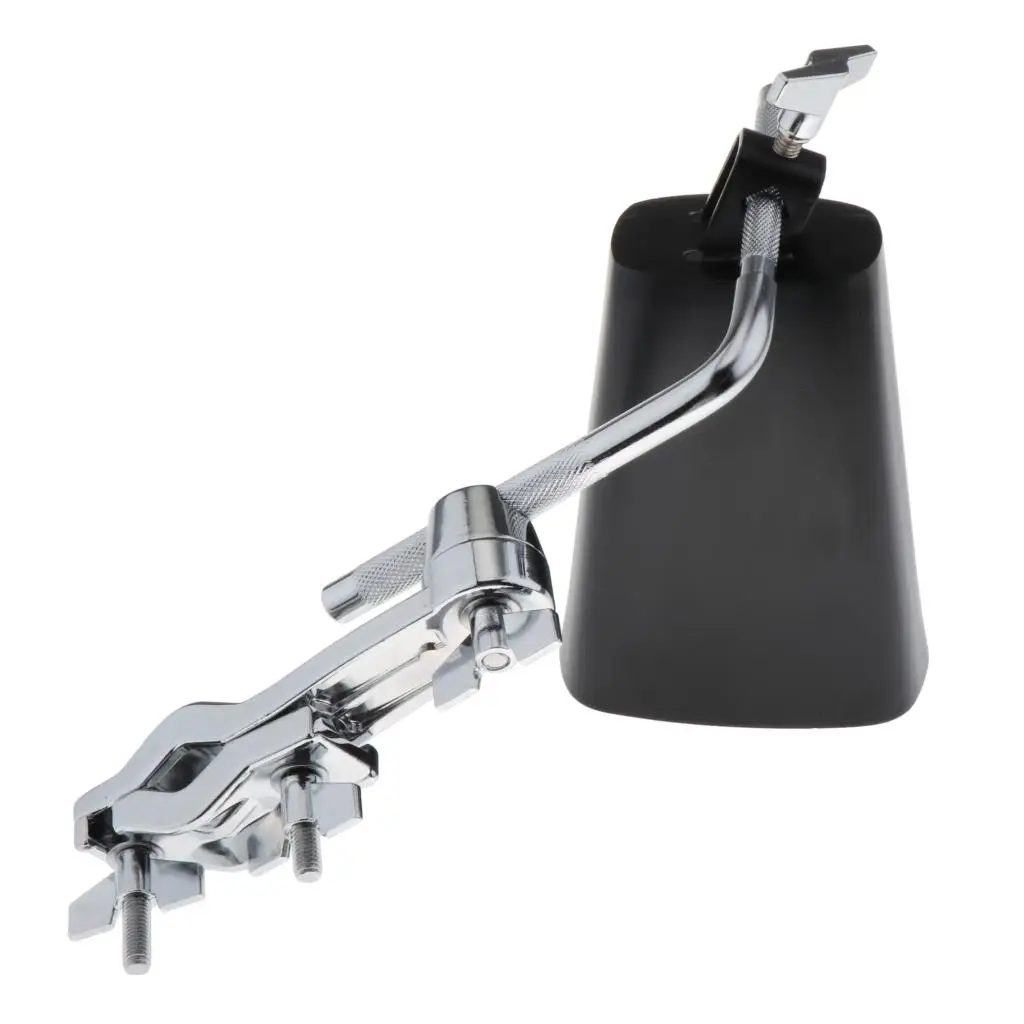 Cow Bell Percussion Drum Latin Music Cowbell with Mounting Clamp High and low sound Knocker Drum Part Accessories