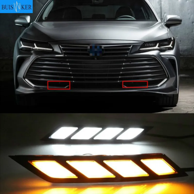 

For Toyota Avalon 2018 2019 LED Daytime Running Lights with Flowing Yellow Turn Signal Lamp Fog lamp Driving Lights