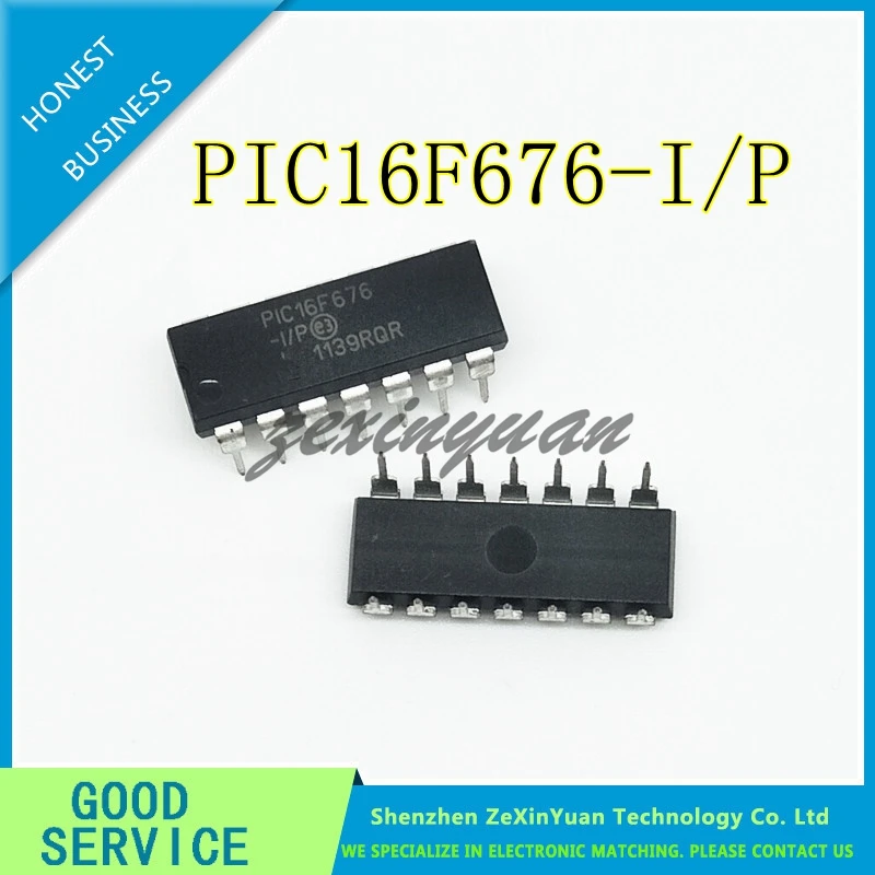 10PCS-50PCS PIC16F676-I/P PIC16F676-IP PIC16F676 DIP-14  original In Stock