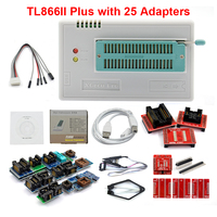 100% Original New V8.51 TL866II Plus Universal Minipro Programmer+28 Adapters+Test Clip TL866 PIC Bios High speed Programmer