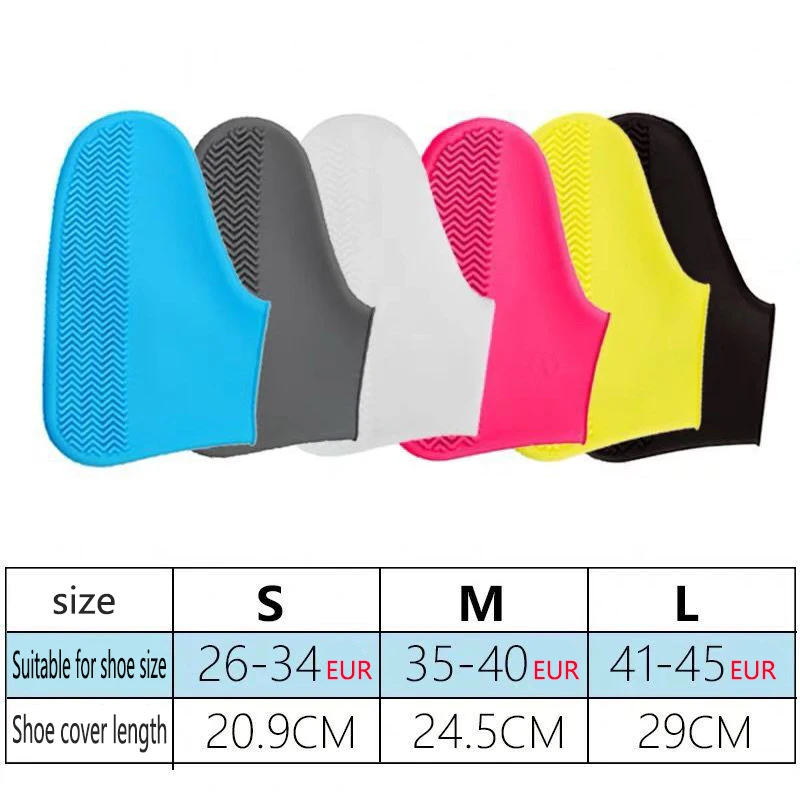 Capa de silicone para sapatos, reutilizável, à prova d'água, antiderrapante, protege da chuva, calçados, para usar dentro e fora de casa, acampamento