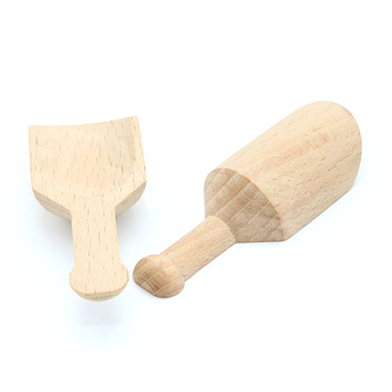 Mini Wooden Scoops Bath Salt Spoon Candy Flour Spoon Scoops Kitchen Utensils Bath Shower SPA Tool Laundry Detergent Powder Spoon