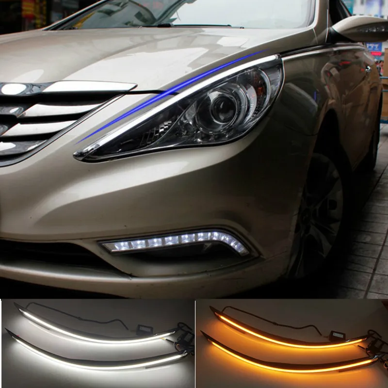 1 Pair 12v Car LED DRL for Hyundai I45 Sonata 2011 2012 2013 2014 Daytime Running Lights Driving Sonata 8 Fog Lamp