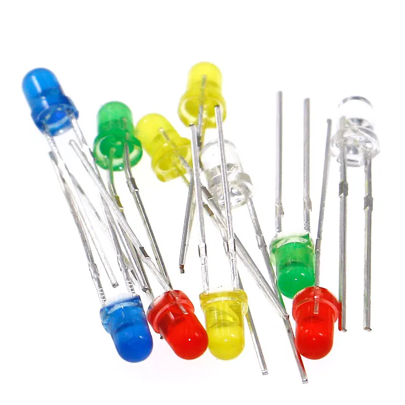 200pcs 3mm 5 colors LED Light Emitting Diode Universal LED Light Assorted Kit DIY LED Diode Set