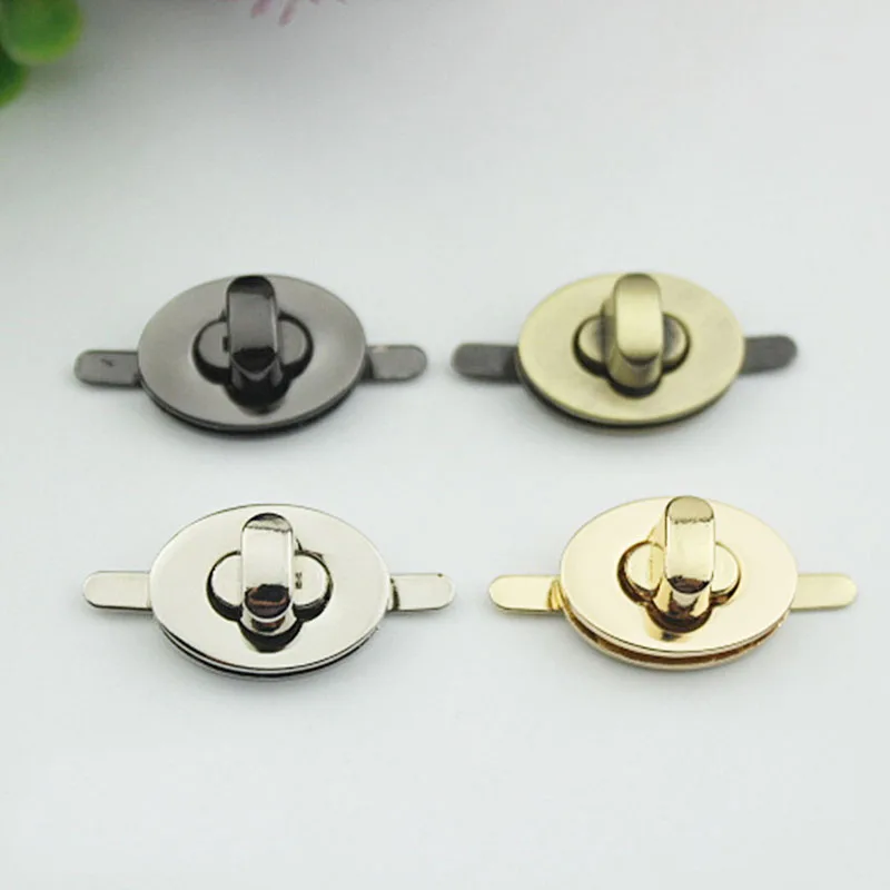 

10Pcs 34x16mm Bag Lock Clasp Metal Oval Twist Locks Buckle DIY Handbag Turn Closure Catch Clasp Buckle Handbag Hardware Repair