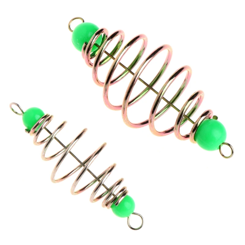 10 pieces / set saltwater fishing gear bait spring bait in-line suspended sling stainless steel feeder effective fishing accesso