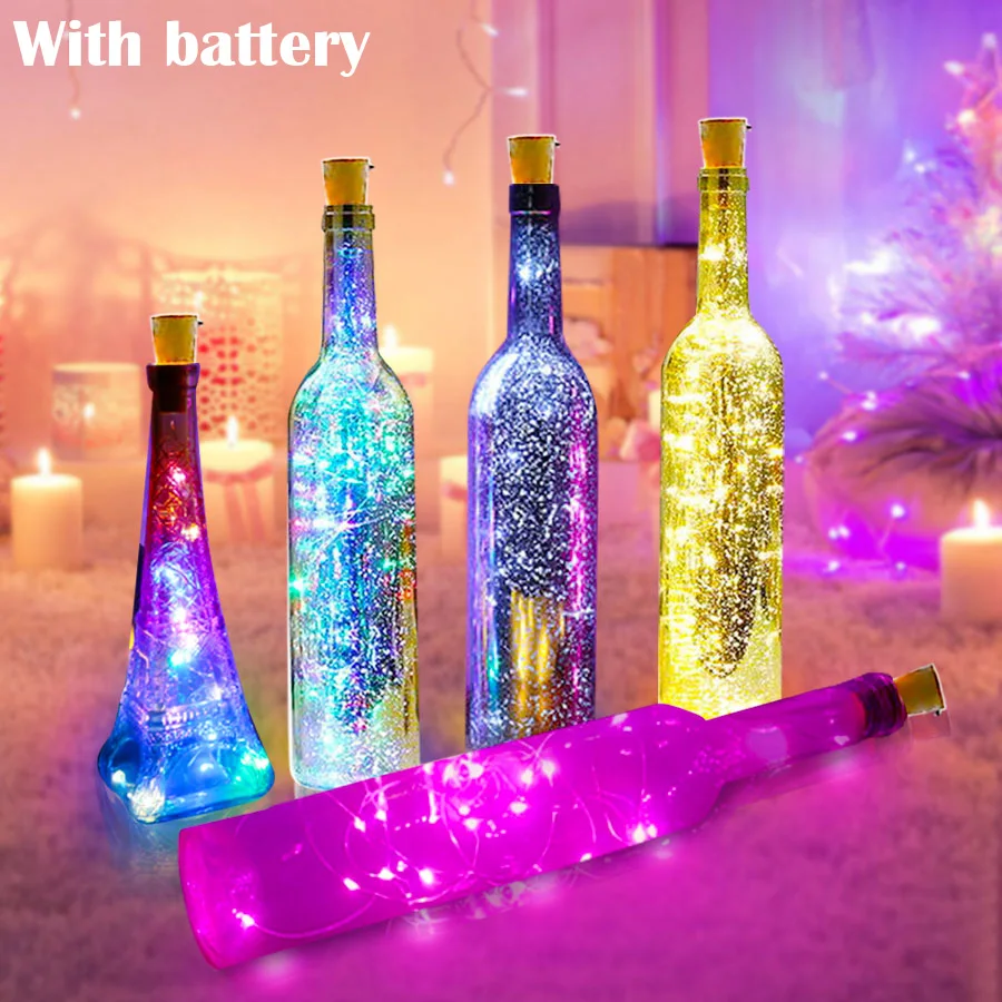 10pcs Wine Bottle Cork LED fairy Lights garland BATTERY for all Holiday Christmas Party Indoor Outdoor Decoration lights