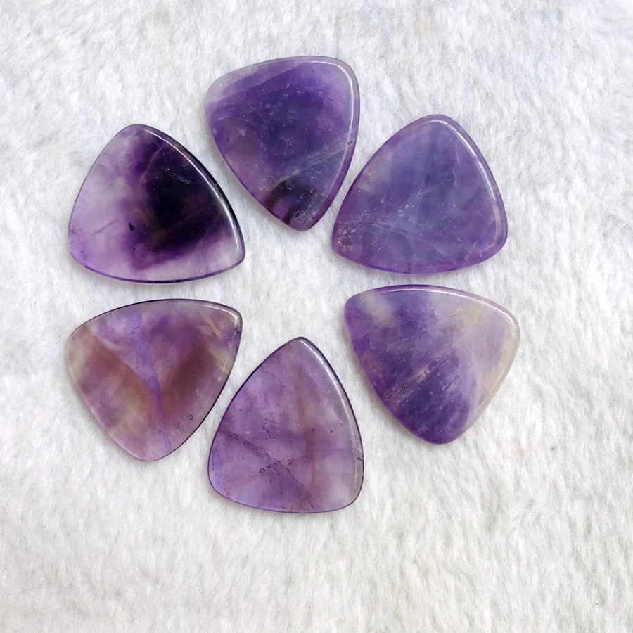 Wholesale 1pcs genuine Amethyst bead Guritar pick,Natural Stone Crystal Guitar pick,Finger Pick,27x31x2.8mm