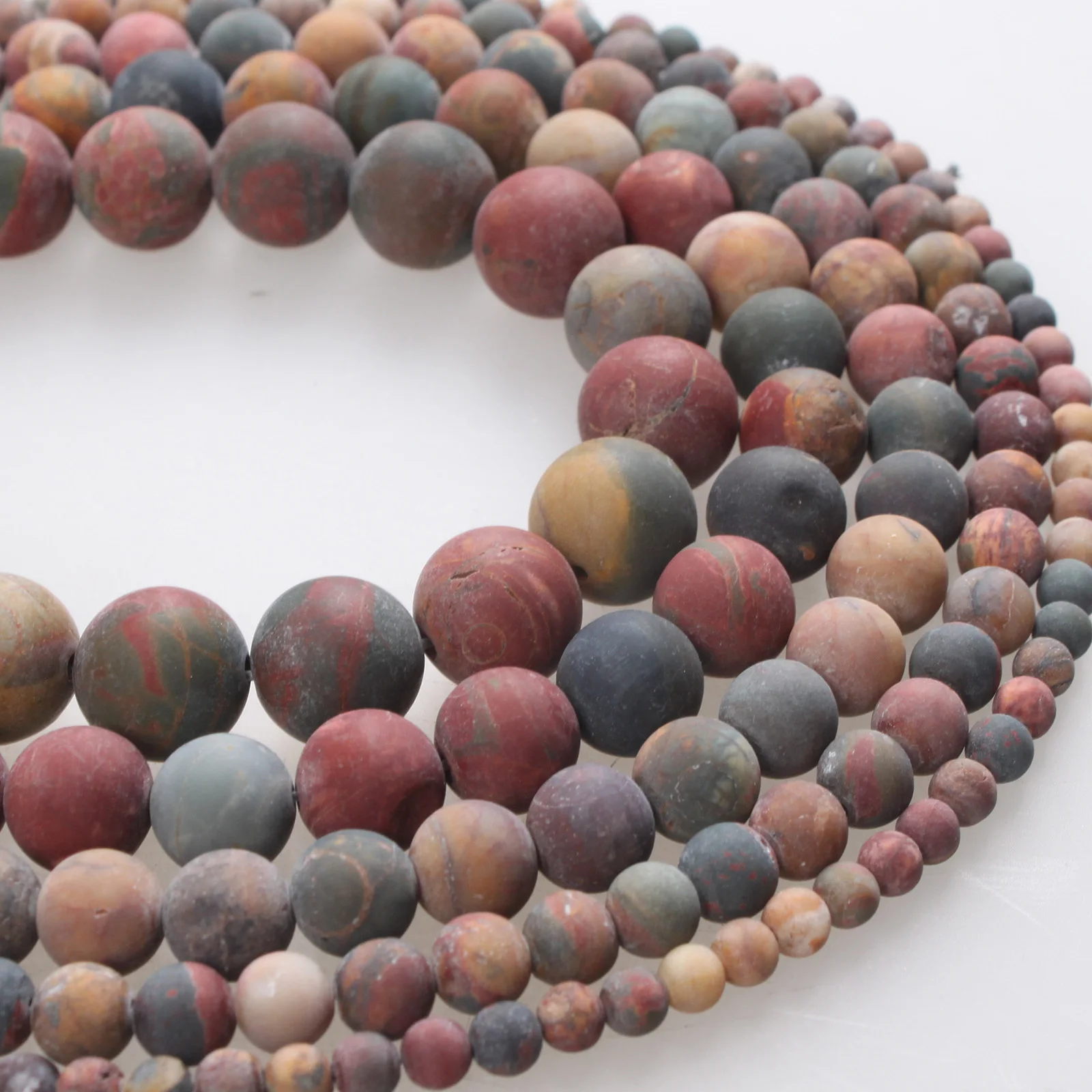 

Natural Stone Beads Matte Variegated Picasso Stone Frosted Round Loose Beads 4 6 8 10 12mm For Bracelets Necklace Jewelry Making