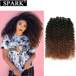 Spark-Afro Kinky Curly Ombre extensões de cabelo, 100% Remy cabelo humano, Cabelo brasileiro Weave Pacotes, 1 Pacote, 3 Pacotes, 4 Pacotes, ofertas
